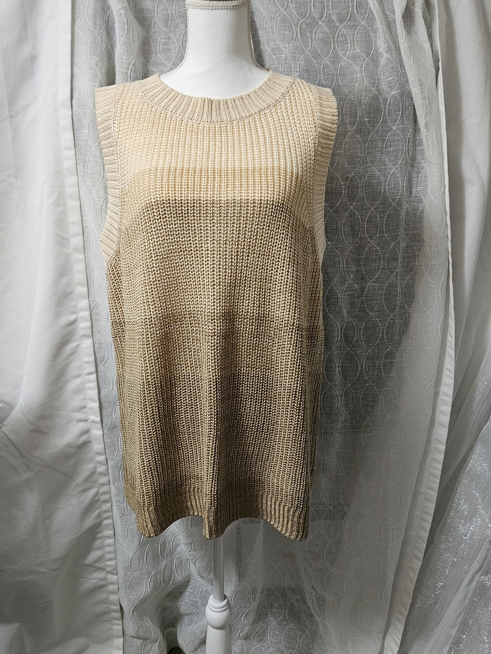 Sonoma Sleeveless Knit Tunic Sweater - Cream Ombre